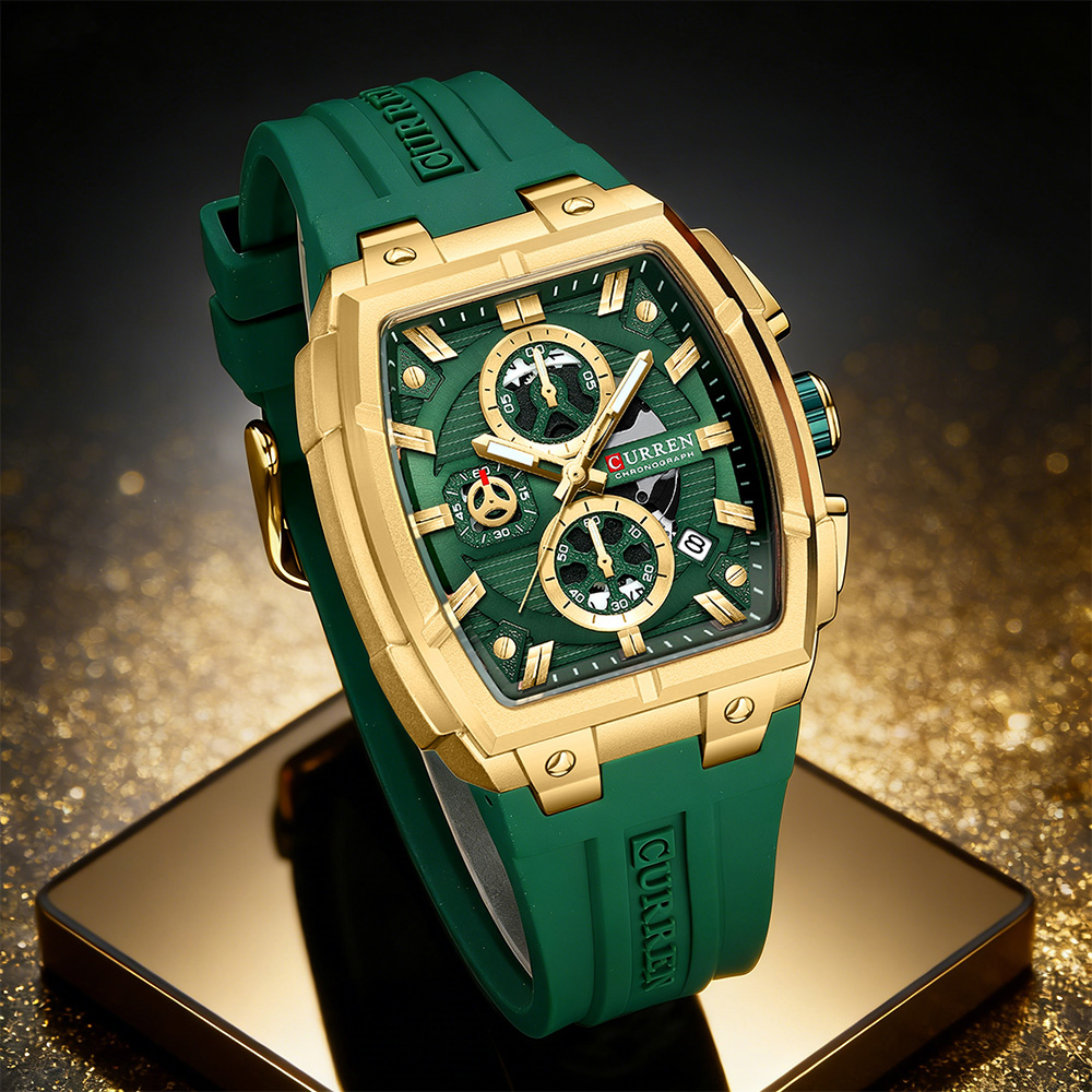 Vintage Fashion Watches - CURREN 남성용 럭셔리 빈티지 시계, 실리콘