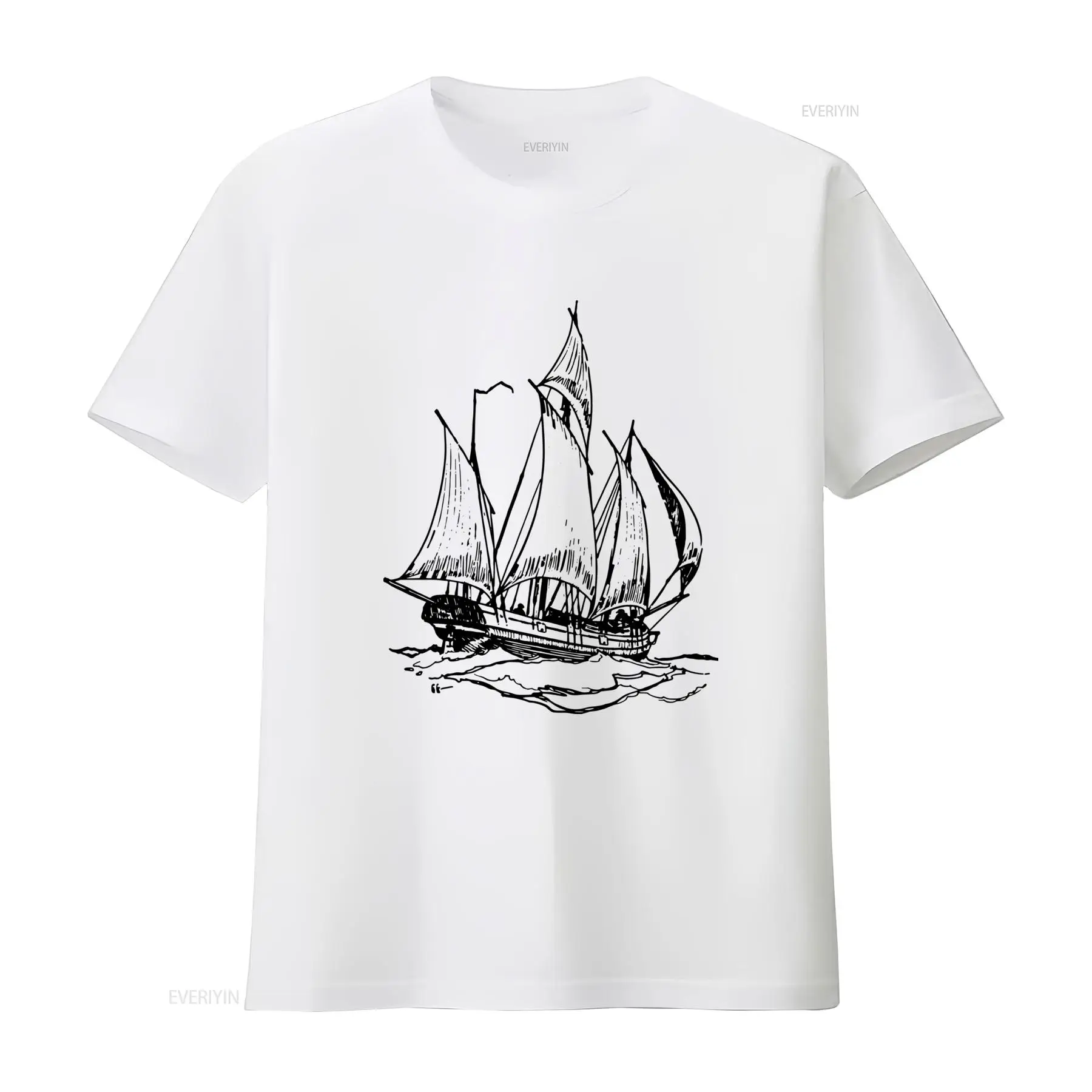 클래식 빈티지 쇼너 보트 프린트 범선 티셔츠 (해상 요 - Vintage Yacht Fashion 리뷰 및 가격