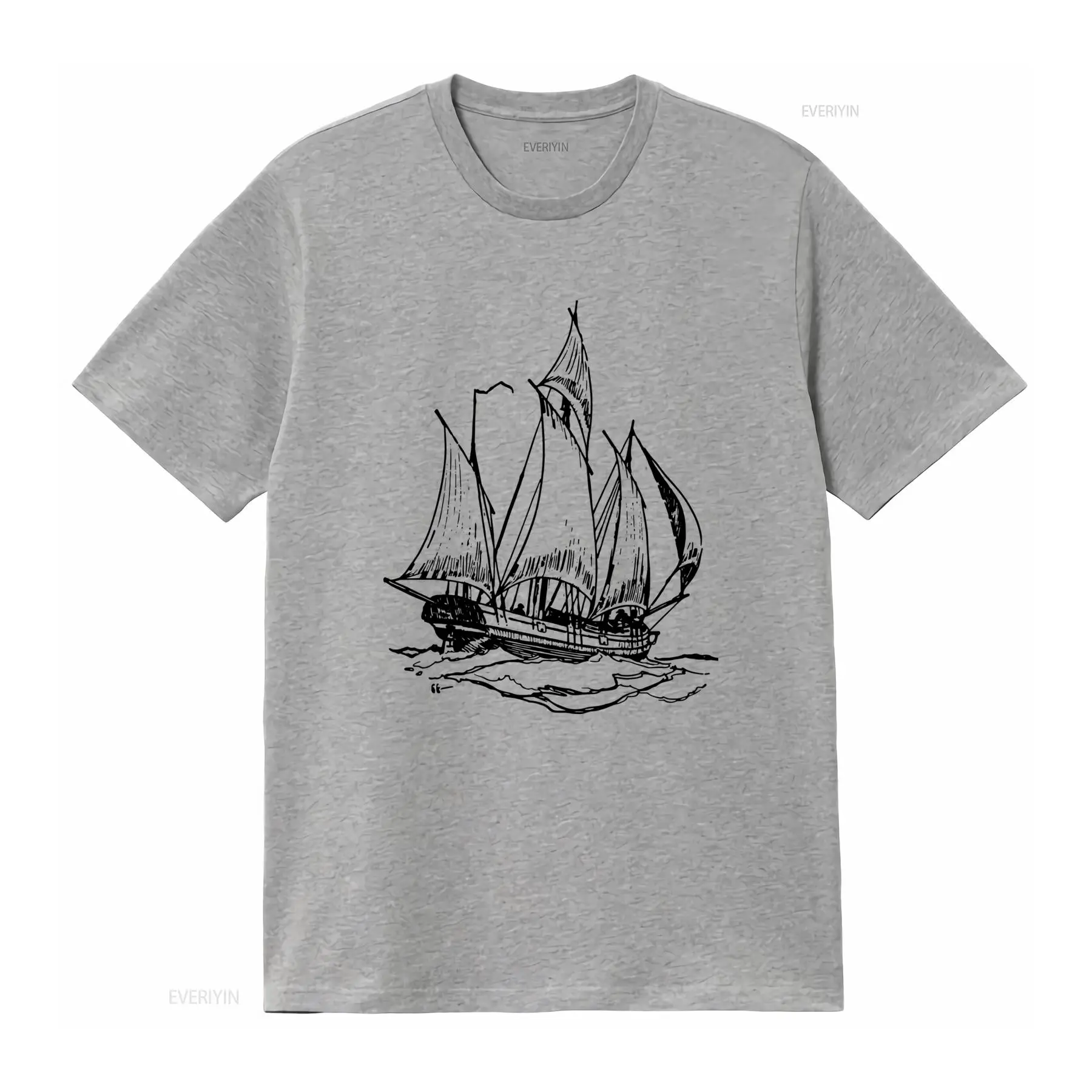 클래식 빈티지 쇼너 보트 프린트 범선 티셔츠 (해상 요 - Vintage Yacht Fashion 리뷰 및 가격