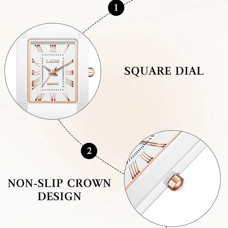 LIGE 시계 여성용 손목시계 브랜드 세라믹 패션 쿼츠 - Vintage Fashion Watches 리뷰 및 가격