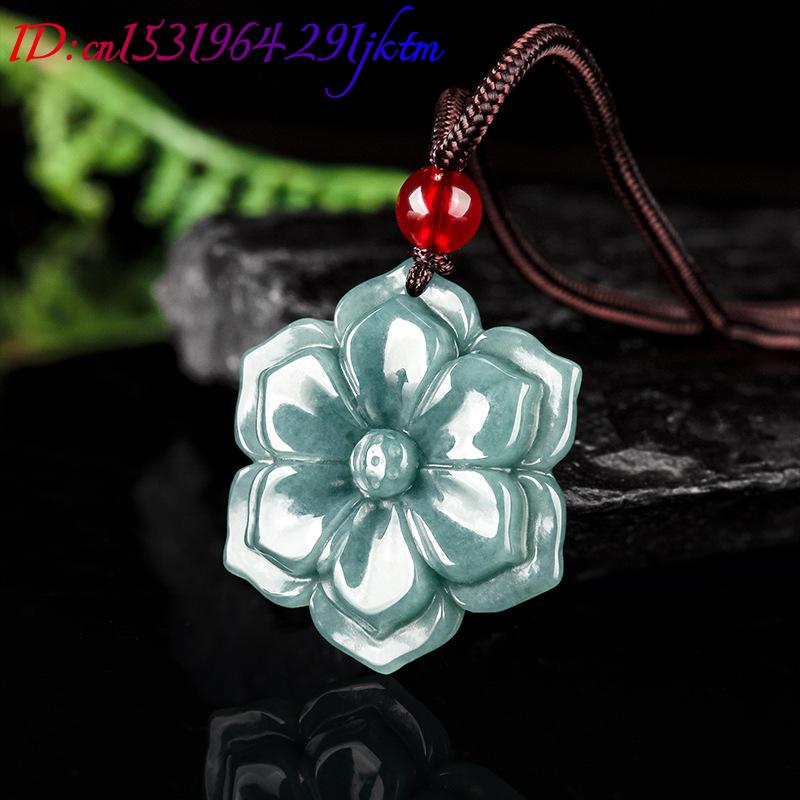 버마산 경옥 꽃 펜던트 목걸이 스톤 패션 액세서리 부적 - Vintage Fashion Necklace 리뷰 및 가격