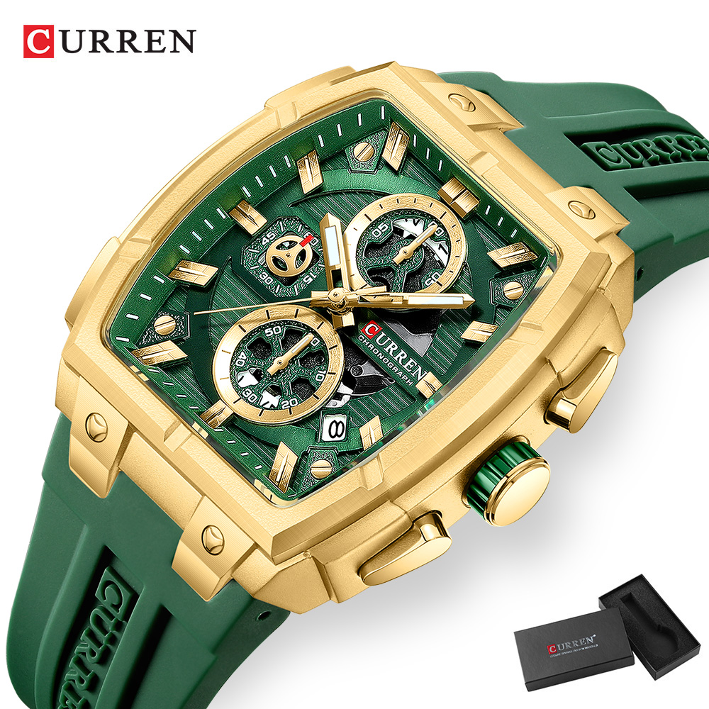 CURREN 남성용 럭셔리 빈티지 시계, 실리콘 스트랩 - Vintage Fashion Watches 리뷰 및 가격