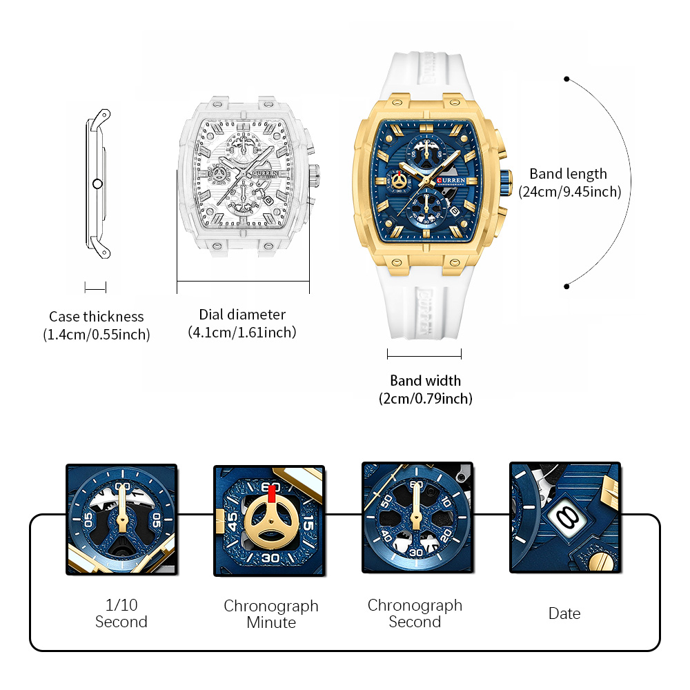 CURREN 남성용 럭셔리 빈티지 시계, 실리콘 스트랩 - Vintage Fashion Watches 리뷰 및 가격