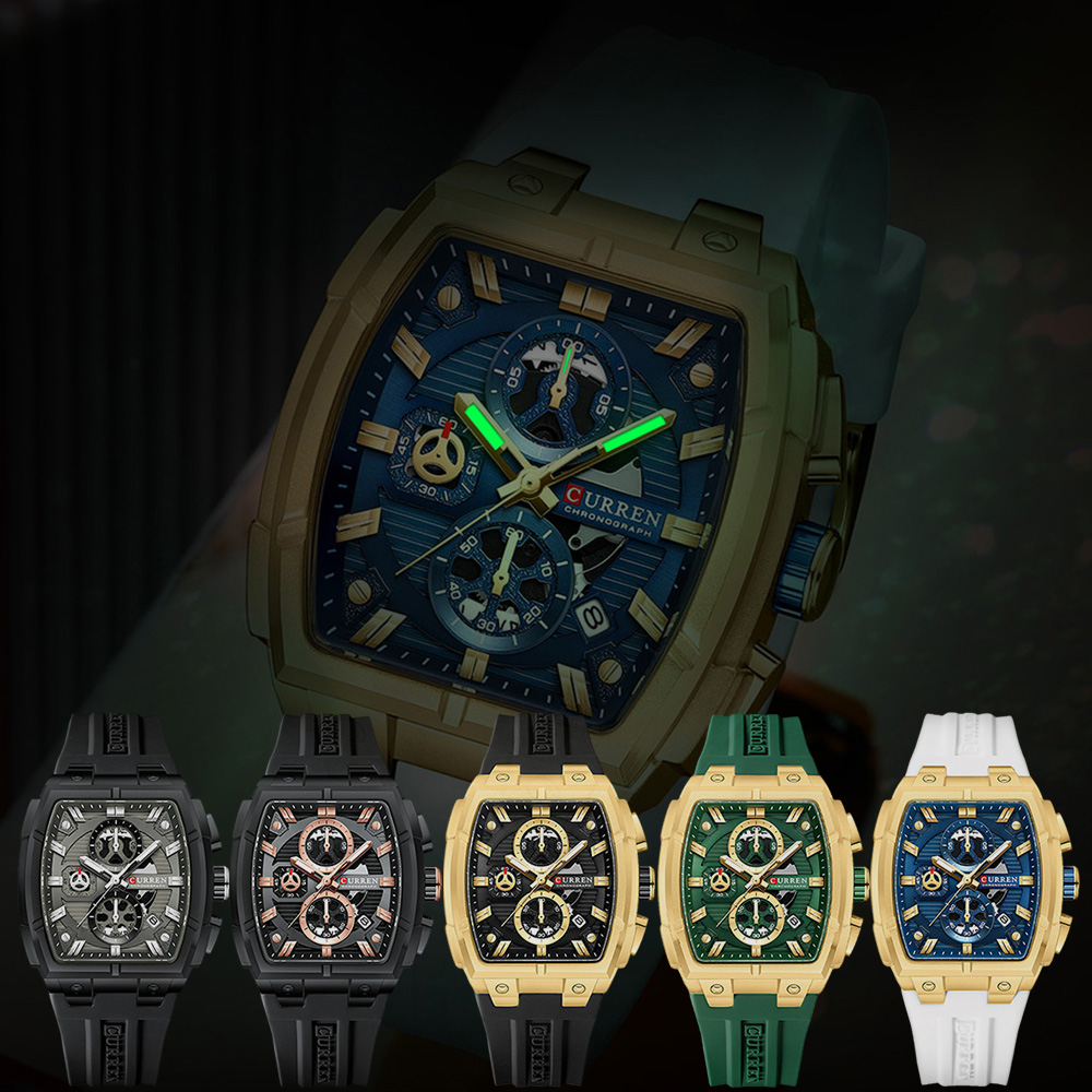 CURREN 남성용 럭셔리 빈티지 시계, 실리콘 스트랩 - Vintage Fashion Watches 리뷰 및 가격