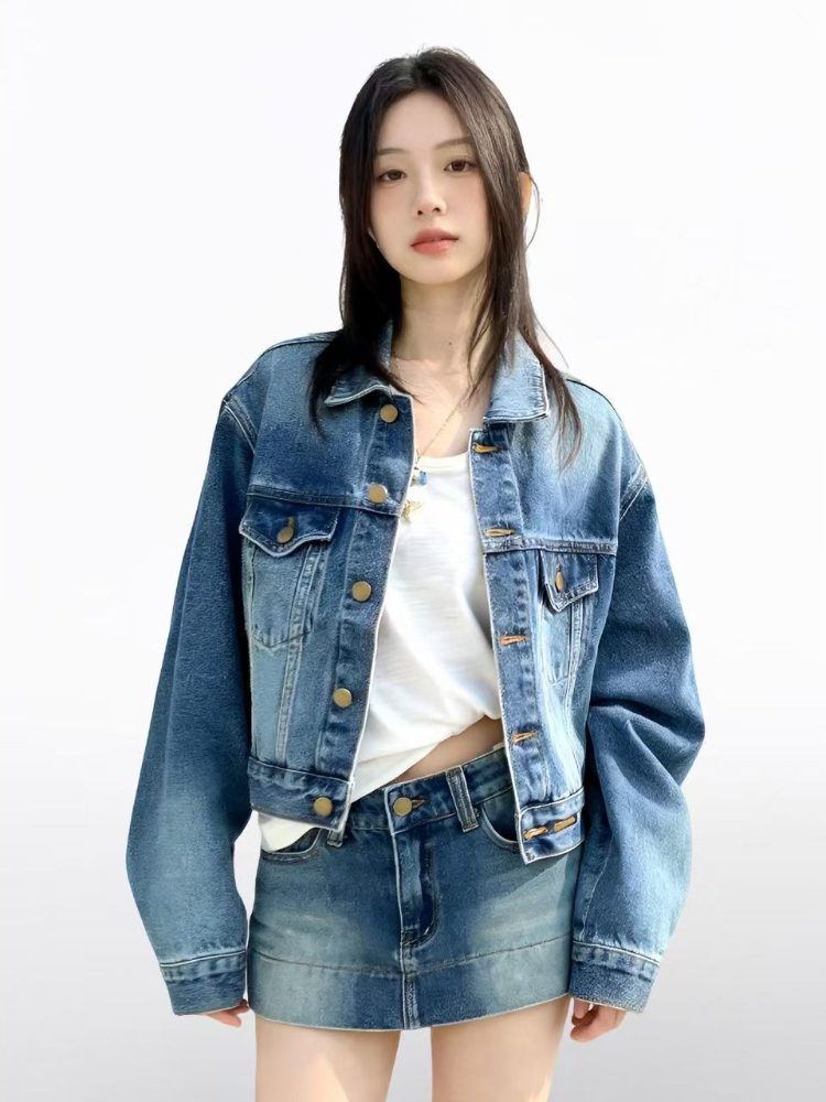 여성 아메리칸 빈티지 2피스 데님 세트 Y2k 데님 재 - Vintage Fashion Retro Outfit 리뷰 및 가격