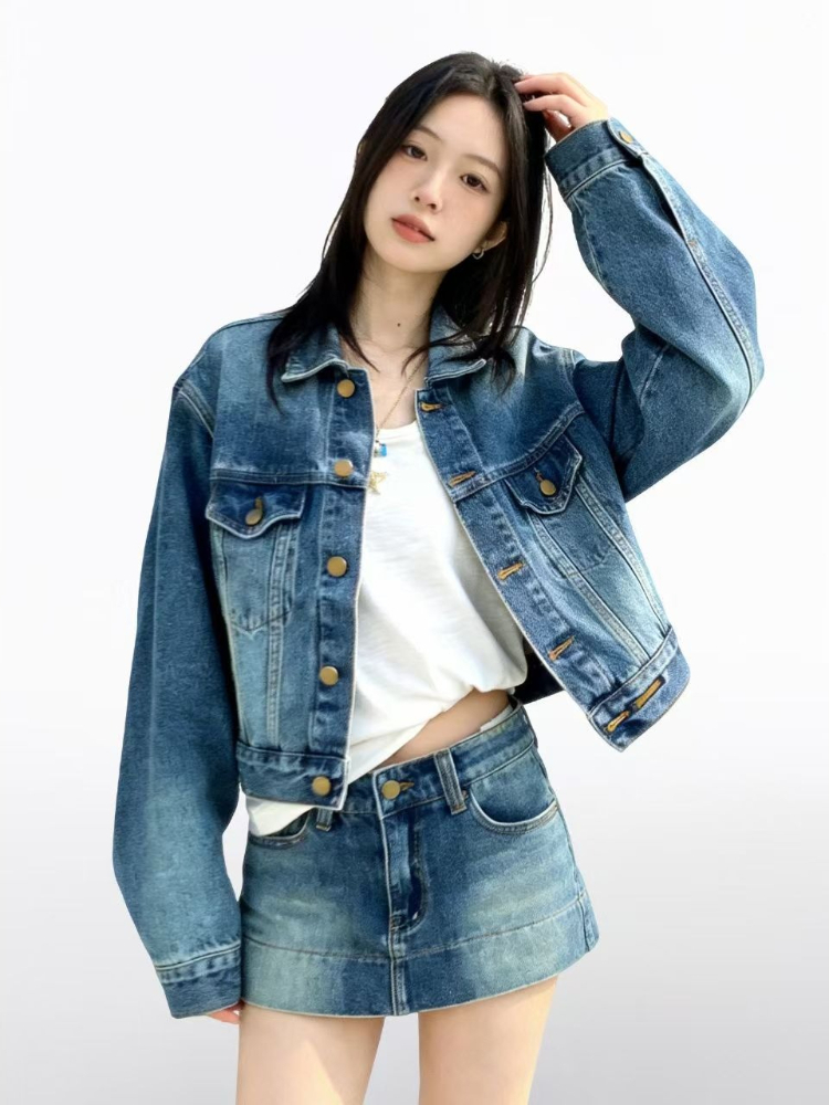 여성 아메리칸 빈티지 2피스 데님 세트 Y2k 데님 재 - Vintage Fashion Retro Outfit 리뷰 및 가격