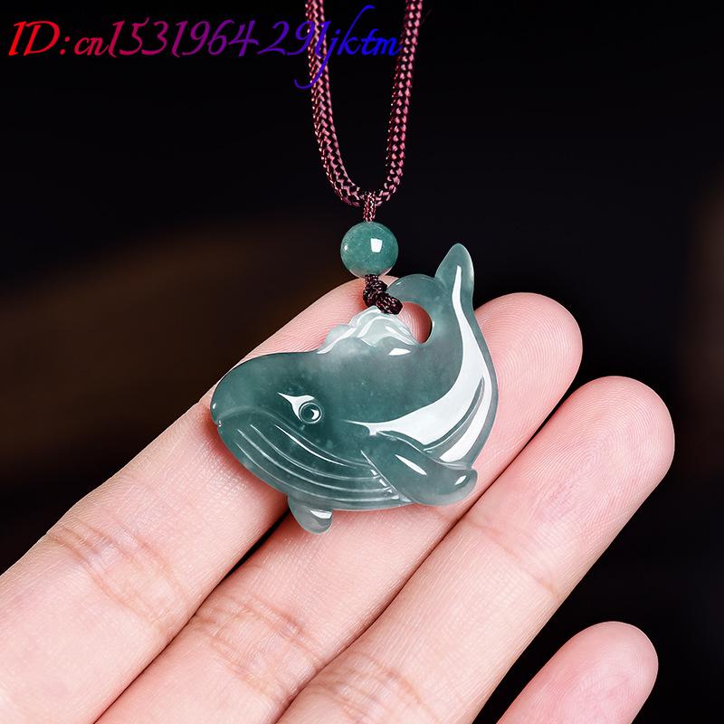 천연 버마산 비취 고래 펜던트 목걸이 액세서리 진짜 옥 - Vintage Fashion Necklace 리뷰 및 가격
