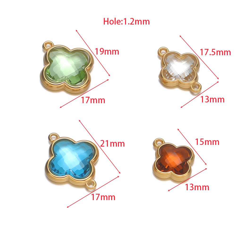 5pcs 스테인레스 스틸 네잎 클로버 펜던트 유리 크리 - Vintage Fashion Necklace 리뷰 및 가격