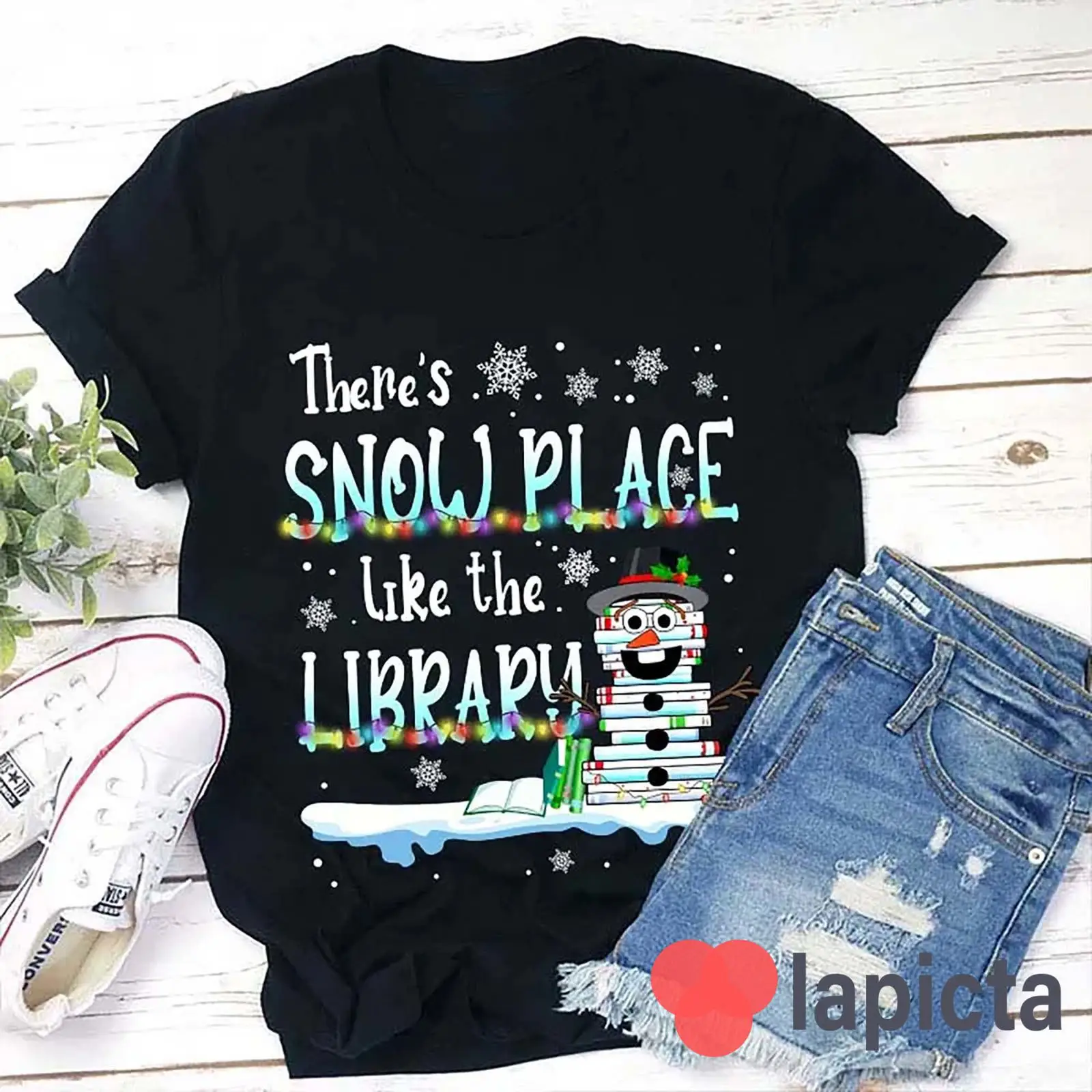 도서관 같은 눈 덮인 장소가 있는 곳이 있어요 교사 티 - Vintage Fashion Library 리뷰 및 가격