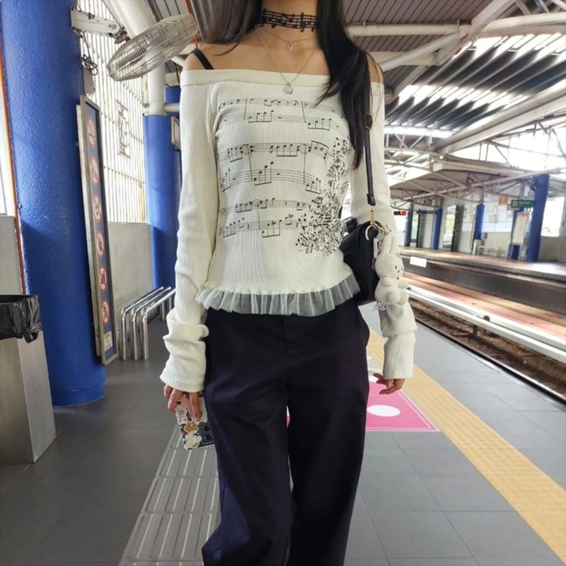 가을 Y2K 하라주쿠 레트로 티셔츠 여성용 빈티지 펑크 - Retro Vintage Korean Fashion 리뷰 및 가격